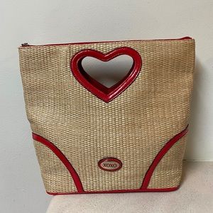 XOXO Red Raffia Straw Purse